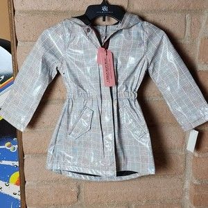 NEW Urban Republic Hooded Plaid Rain Jacket Coat - Childs Size 4